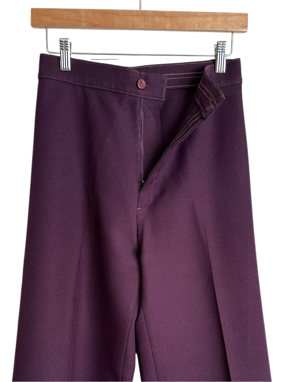 Vintage 70s LEVI’S Plum Purple High Rise Wide Leg Pants Trousers Perma Prest - Picture 9 of 15